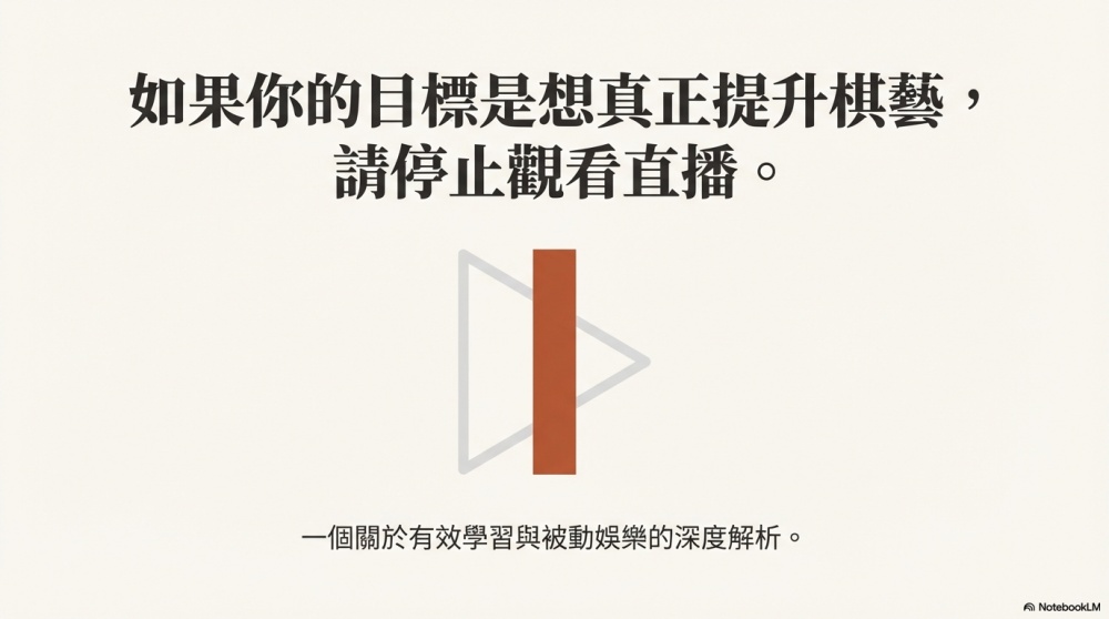 如果你的目標是想真正提升棋藝，請停止觀看直播！