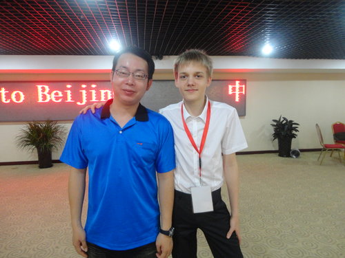Taking a photo with the talented 14-year-old Estonian chess player Martin